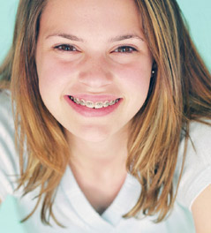 teen girl wearing braces